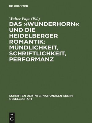 cover image of Das »Wunderhorn« und die Heidelberger Romantik